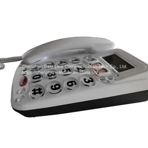 Landline Phone Analog Telephone With Display Shinny Surface thumbnail-3