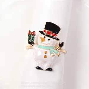 Delicate Letter Merry Christmas Table Decors for Holiday Wedding Banquet Birthday Diamonds Napkin Ring thumbnail-2