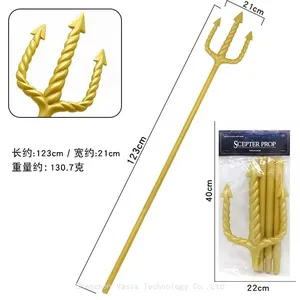 Kids Halloween Plastic Trident Props - Assembled Toy Weapons for Cosplay Parties thumbnail-2