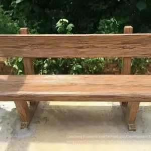 Faux Wood Cement Stools, Cement Faux Wood Seats, and Park Leisure Cement Faux Wood Backrest Seats thumbnail-2