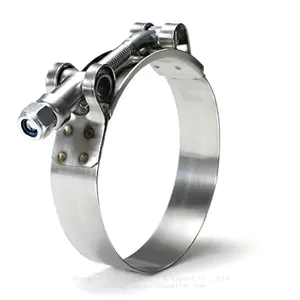 T-Shaped Clamp Adjustable 201/304 Stainless Steel Oil Pipe Water Pipe Clamp thumbnail-1