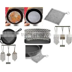 BBQ Accessories Premium Stainless Steel Chainmail Scrubber thumbnail-1