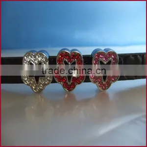 Zinc Alloy Rhinestone Plum Flower 10mm Slide Charms With Full Diamonds thumbnail-2