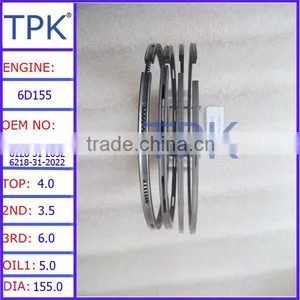 6D155 Piston Ring, 6128-31-2033 6128-31-2032 6218-31-2022 6128-31-2023 thumbnail-1