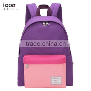 Color Block Canvas Backpack 100%cotton thumbnail-2