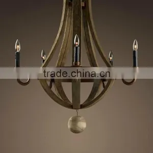 Industry Antique Wooden Pendant Light thumbnail-1