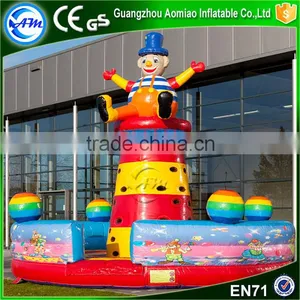 Hot Sale Kids Inflatable Floating Climbing Wall Inflatable Climbing Tower Clown for Sale thumbnail-1