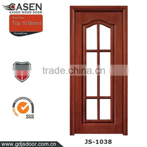 High-quality Rome Style Main Entrance Wooden Door With Art Glass for Hous Design thumbnail-5