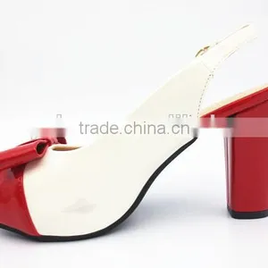 New High Class Mix Color Middle Heel Slingback Sandals for Office Lady thumbnail-5