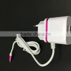 5V 2.1A EU Plug With 2USB Travel Charger thumbnail-2
