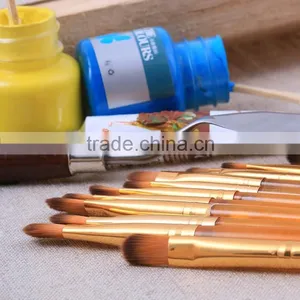 Free Sample 12pcs Set Nylon Hair Plastic Handle Artsit Painting Brush thumbnail-4