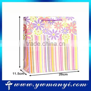 Christmas Paper Gift Bag Flower Stripe Coated Paper Gift Bag thumbnail-1