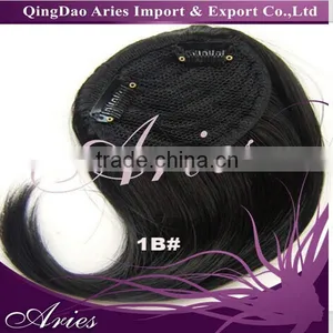 Uk Market Clip in False Bangs Neat Fringe Hair Extensions Human Synthetic Style thumbnail-1