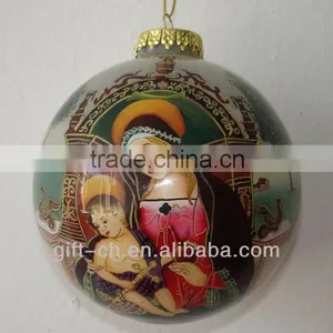 Christmas Inside Painted Glass Ball thumbnail-1