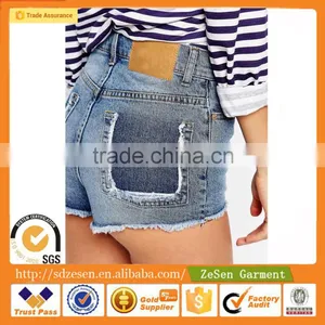 High-Rise Slim Fit Hot Pants Cut-Off Short Denim Shorts With Back Pocket Detail For Women thumbnail-6