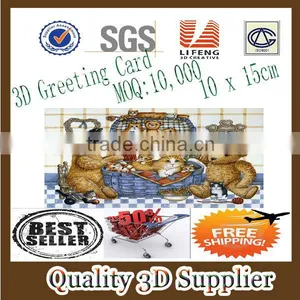Guangzhou Lifeng Customized Cheap and Good Quality Stereoscopic Happy Birthday 3d Greeting Cards thumbnail-1