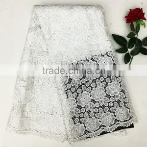 Yellow Guipure Lace/ Lace Fabric for Fashion Dress/ African French Lace for Wedding thumbnail-1