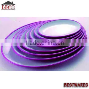 Various Style Melamine Two Tone Oval Shaped Dinner Plate thumbnail-1