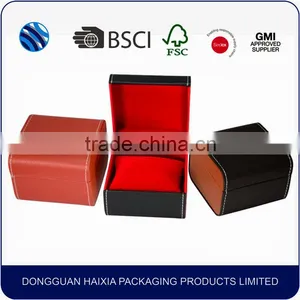 2016 Luxury PU Leather Single Watch Storage Case Box With Sponge Pillow thumbnail-2