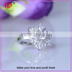 Wholesale Cheap New Design Fancy Ring Ladies' Fancy Jewelry Ring White Gold Plated Fancy Ring thumbnail-1