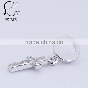 925 Silver Radian Cross Charm Pendant Jewelry thumbnail-2