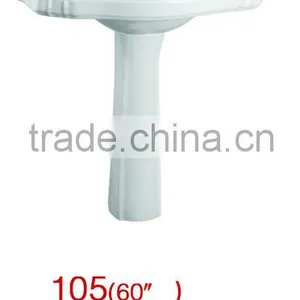 Elegant!!Ceramic Cylindrical Pedestal Basin/Porcelain Pedestal Wash Sink/Basin With Pedestal Model 105 thumbnail-2