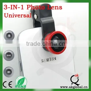 New Mobile Phone Eyes Clip Fish Eye Lens Cellphone 3 in 1 Universal Clip Lenses thumbnail-2