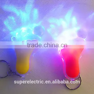 China Manufacturer Factory Price Custom Footprint LED Sole Keychain PVC LED Keychain for Promotional Gifts thumbnail-3