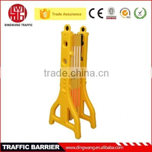 New Simple Yellow Plastic Manual Collapsible Barrier thumbnail-2