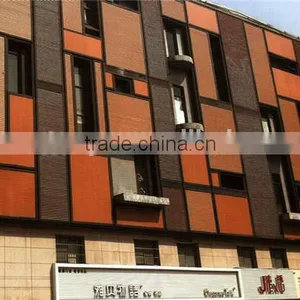 Natural Wood Veneer Facade Panels Modular Prefabricated Buildings Concrete Facade Cladding thumbnail-1