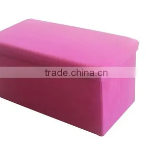 Very Useful!Pink PVC Leather Foldable Storage Bench thumbnail-1