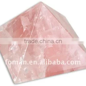 100x65mm Rose Quartz Semi Precious Stone Pyramid thumbnail-1
