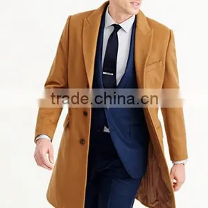 Most Handsome Slim Fit Custom Made Three Button Long Wool Coat for Men thumbnail-2