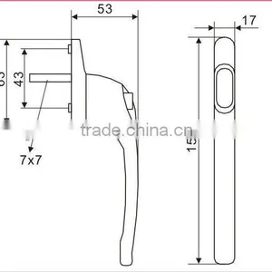 90123632 Zinc Alloy Door and Window Handle With Lock thumbnail-4