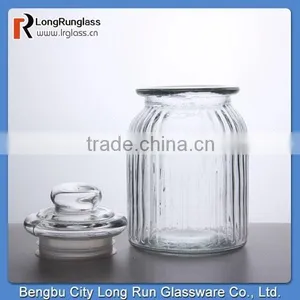 LongRun 10oz Charming Vintage-Style Special Shape Ribbed Glass Jar Glassware Factory Supply thumbnail-2