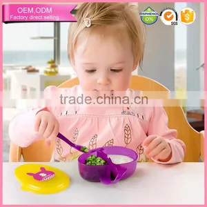 Best Eco Friendly pp Food Feeder Baby Easy go Section Bowl With Snap Spoon thumbnail-4