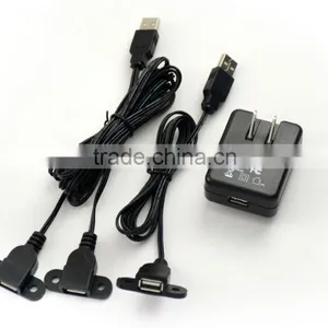 Portable Travel USB Wall Charger 2 USB Outlet For IPhone 6 Plus, IPad, Samsung, Tab-Black thumbnail-1