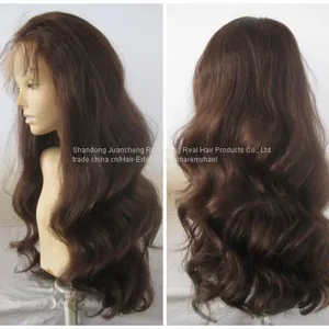 Popular Loose Wavy Hair Remy Virgin 100% Brazilian Peruvian Virgin Human Hair Full Lace Front Wigs thumbnail-1