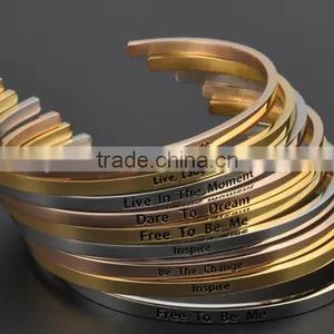 Stainless Steel Womens&Mens Bracelets,Custom Fashion Message Bangles thumbnail-1