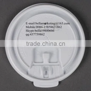 Plastic Lid for Cold Drinking Paper Cup, White Plastic Tear Tab Lid thumbnail-1