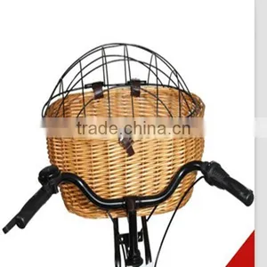 Dog,cat ,rabbit Natural Wicker Pet Bicycle Basket Front thumbnail-1