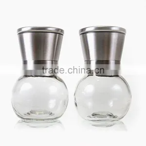304 Stainless Steel Pepper and Salt Grinder, Spherical Glass Spice Grinder Commercial thumbnail-2