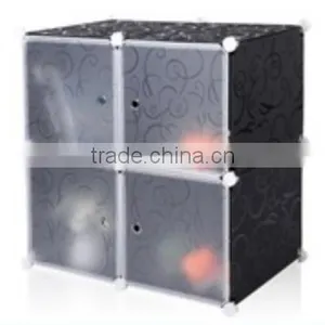DIY Plastic Wardrobe Closet Bedroon 4 Cube Storage Organizer thumbnail-1