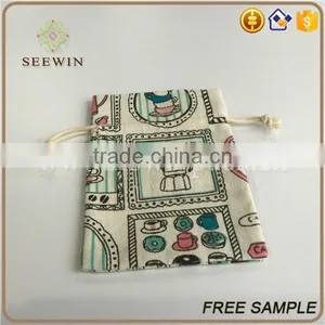 Drawstring Printed Printed Artificial Jute Bag thumbnail-1