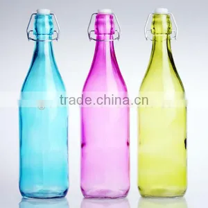Colored Wholesale Glass Water Milk Bottle With Stopper thumbnail-2
