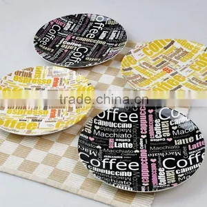 8" Cake Plate With Coffee Decal thumbnail-1