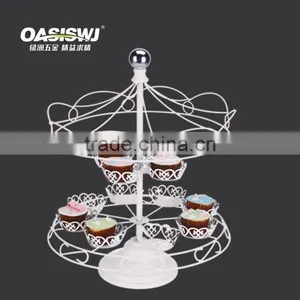Icegreen Kitchen Wedding Birthday Party White Carousel Cupcake Holder thumbnail-1