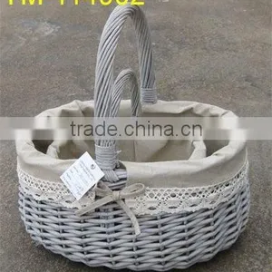 100% Handmade Willow Picnic Cheap Picnic Baskets With Lining thumbnail-1