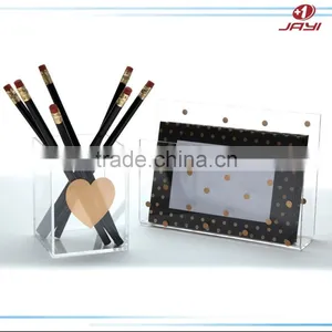 Custom Print Logo Transparent Pen Display Stand/Pen Holder thumbnail-4