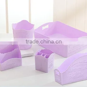 NEW Plastic Delicate 4 Compartment Colorful Barrel,pen Container for Study thumbnail-1